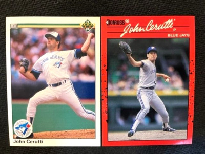 MLB - John Cerutti 1990 Upper Deck & 1990 Donruss Baseball - Blue Jays