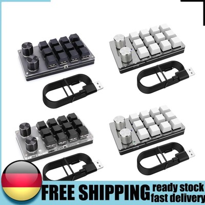 12 Key 2 Knob Mechanical Macropad Bluetooth-Compatible/Wired for Office Gaming