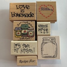 Love is Handmade Rubber and Wood Stamp Set of 7