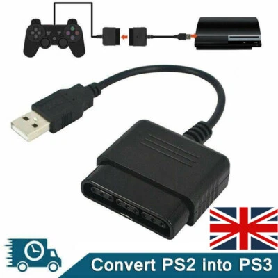 GAMER GEAR PS2 Game Pad Controller Female to Male USB PS3 PC Adapter Converter Cable UK