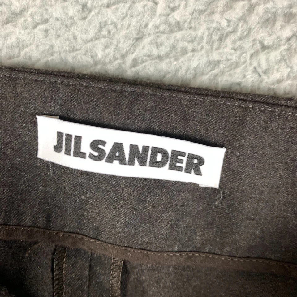 Pantalones Jil Sander para mujer EU 36 US 00 recortados marrón lana fieltro franela pantalones Foto 4 de 4