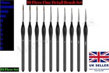 10 X Triangle Paint Brush Set Professional Sable Hair Fine Detail Art Nail Model