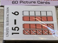 UNIFIX SUBTRACTION - Cards for Learning Center 52 Cards- Teaching supplies