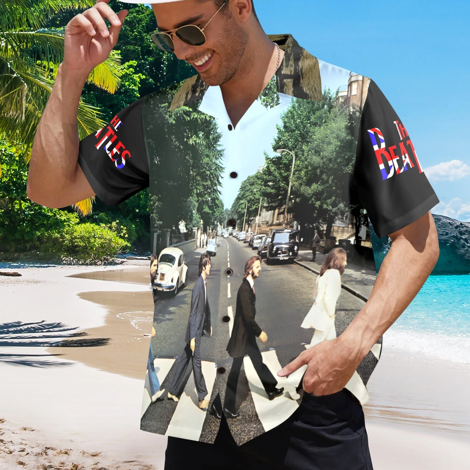 Hawaiian Button Shirt. Beatles Abbey Road