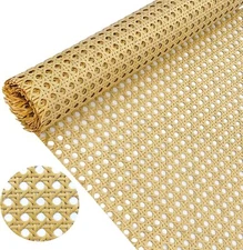 Natural Cane Rattan Webbing Roll Pre-Woven Mesh for Furniture Repair &Home Decor