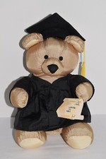 Vintage Gibson Greetings Graduation Graduate Plush Tan Black Nylon Bear w/Tassel