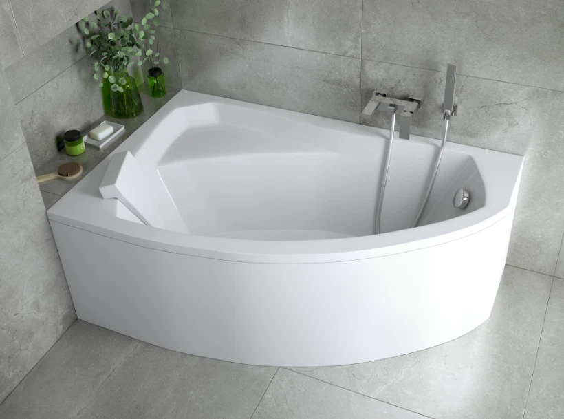 Offset Corner Bath RIMA 130 SPACE SAVER 1300 x 850mm BATHTUB 130 x 85 Options