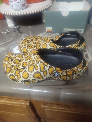 Disney Parks animal print cheetah leopard crocs shoes M 6 W 8 new