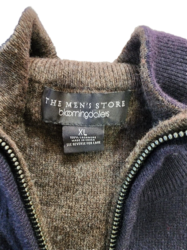 Gilet Bloomingdale's XL The Store da uomo 100% cashmere 1/4 cerniera blu navy - $228 - Foto 2 di 4