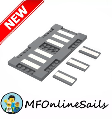 Genuine Lego 8x16 Road with Crosswalk 8x16 71772pb01 +( 3) 87079pb0821 2x4 tiles