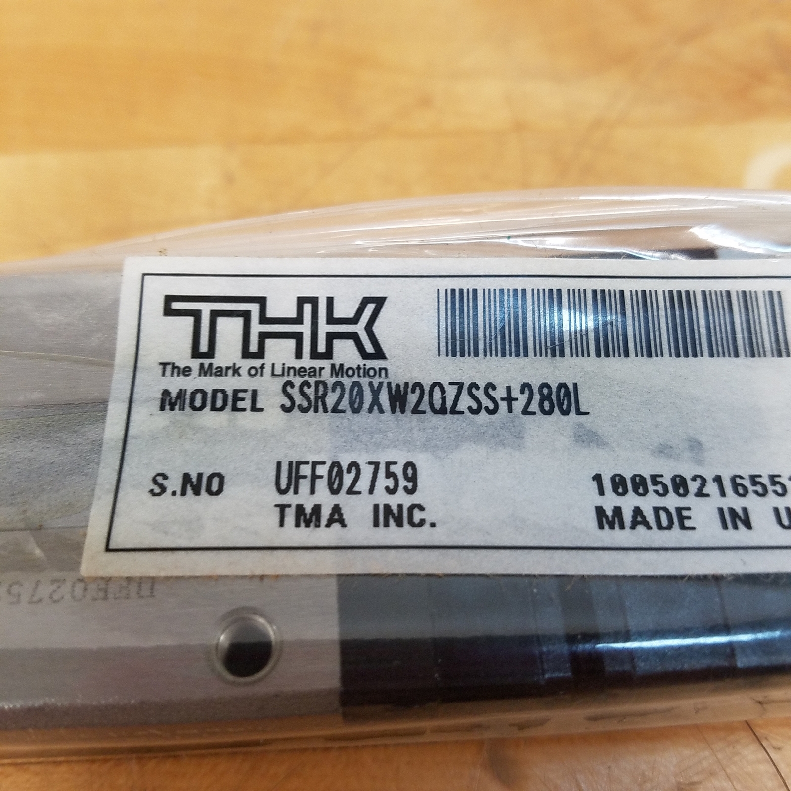 THK SSR20XW2QZSS+280L Linear Guide Rail w/ 2 SSR20 Bearing Blocks, 11