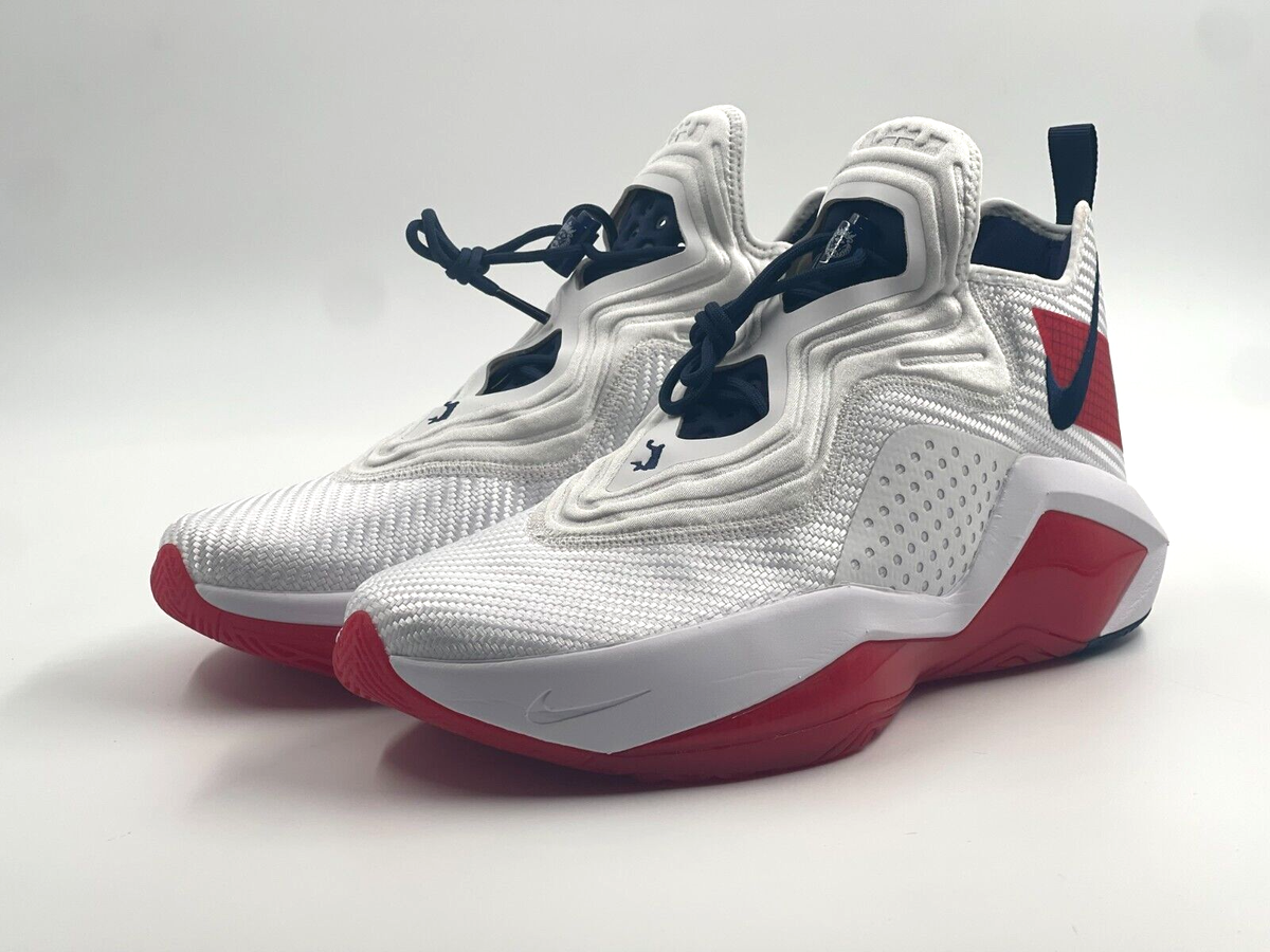 未使用 Nike LeBron Soldier 14 \"White/Red\" NEW Nike LeBron Soldier 14 XIV USA Basketball Sneaker CK6024 100