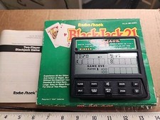 Radio Shack Blackjack 21 Game Handheld Electronic #60-2454 Vintage. Box + Manual