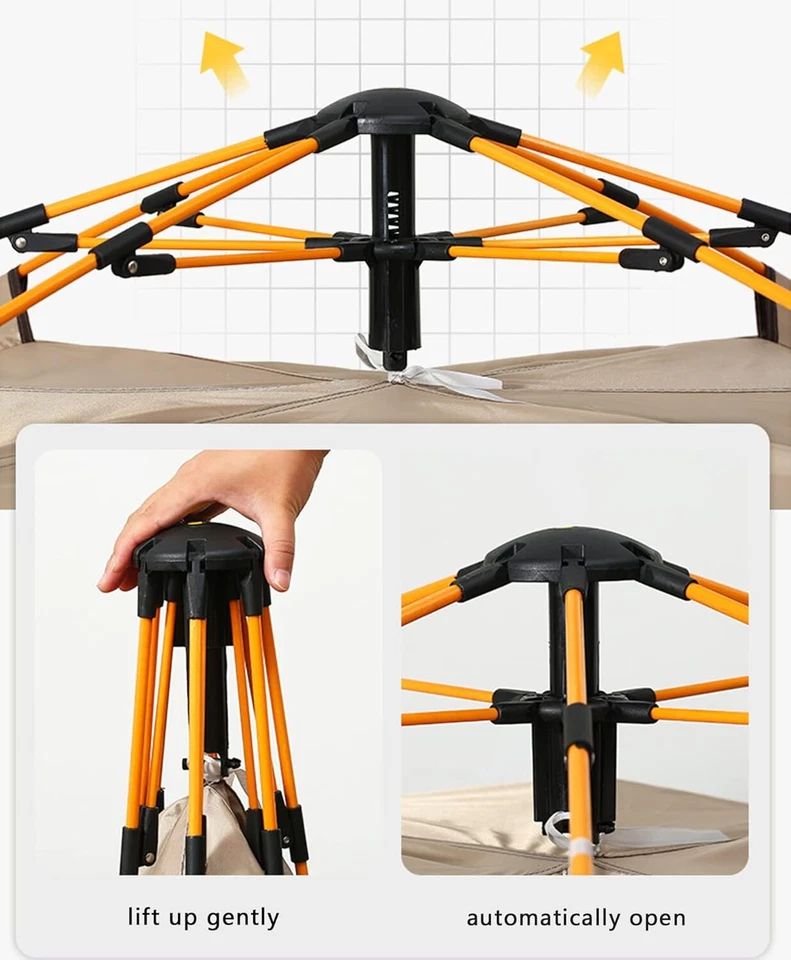 Camping Zelt Instant-Zelt Pop Up Kuppelzelt Jahreszeiten Wasserdicht Campingzelt - Bild 3 von 4