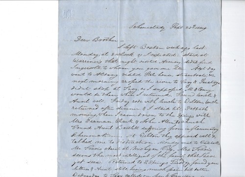 USA-1849-STAMPLESS-FOLDED LETTER-5 CENT RED NUMERAL--SCHENECTADY NY---#558 - Picture 3 of 3
