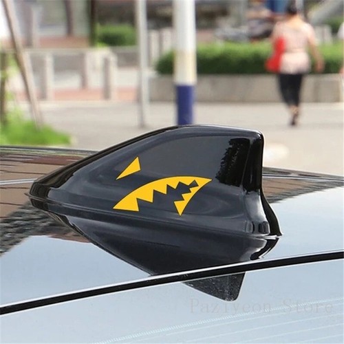 2Pcs Car Sticker Shark Mouth Reflective Shark Fin Antenna Vinyl Decal ...