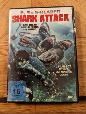 DVD 2,3&5- Headed Shark Attack 3 Filme Box / Mit über 250 Min.Laufzeit NEU OVP 