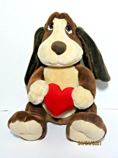 Russ Baxter Basset Hound Dog Plush 14" Valentine Red Heart Plush Stuffed 39307