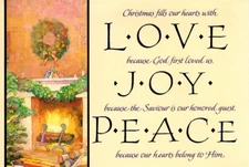 Merry Christmas Love Joy Peace Joyfully Yours Greeting Cards - Set of 4