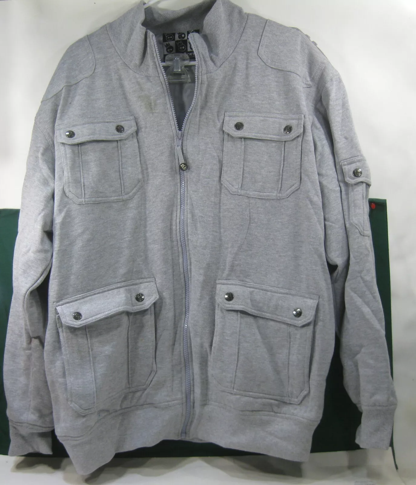 VESTE DOUBLURE SUPREME SOCIETY GRISE FULL ZIPPÉE TAILLE XL ***