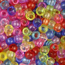 200pcs 6x8.5mm Big Hole Acrylic Beads Transparent Mixed for Jewelry Making