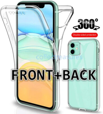 MY FONE STORE 360 Clear Case For iPhone 16 14 13 12 11 Pro XS Max XR X 8 7 Full Cover Silicone
