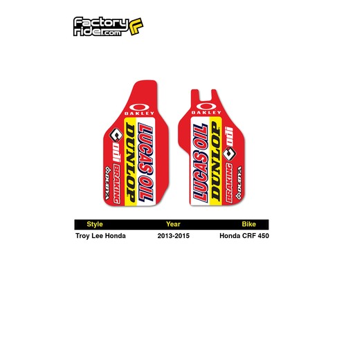 2013-2016 Honda CRF 450 TLD Fork Guards dirt bike graphics by ENJOY MFG - Picture 2 of 5