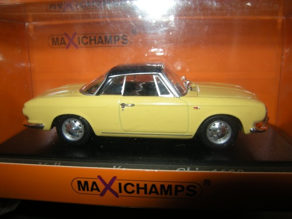 1:43 Maxichamps Vw Karmann Ghia 1600 1966 Yellow-Black/Gelb-Schwarz In Ovp-image