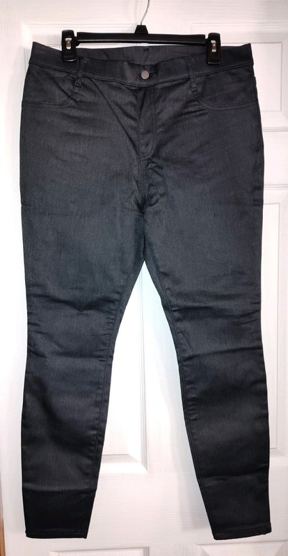 Women's Time & Tru L Large 12/14 Jeggings Charcoal Dark Denim Skinny Pants NWT