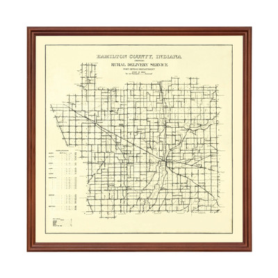Old Map of Hamilton County, IN 1909 - Vintage Indiana Art