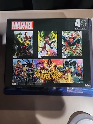 Buffalo Games Marvel The Amazing Spider-Man - Jigsaw 4 Puzzles - Sealed Bags