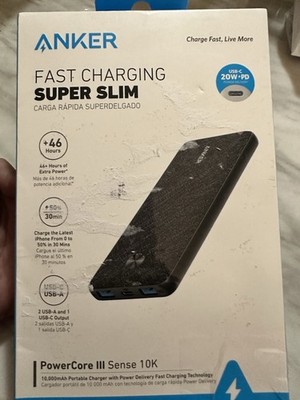 Anker PowerCore III Sense 10K PD USB-C Portable Battery Charger - Black A1248