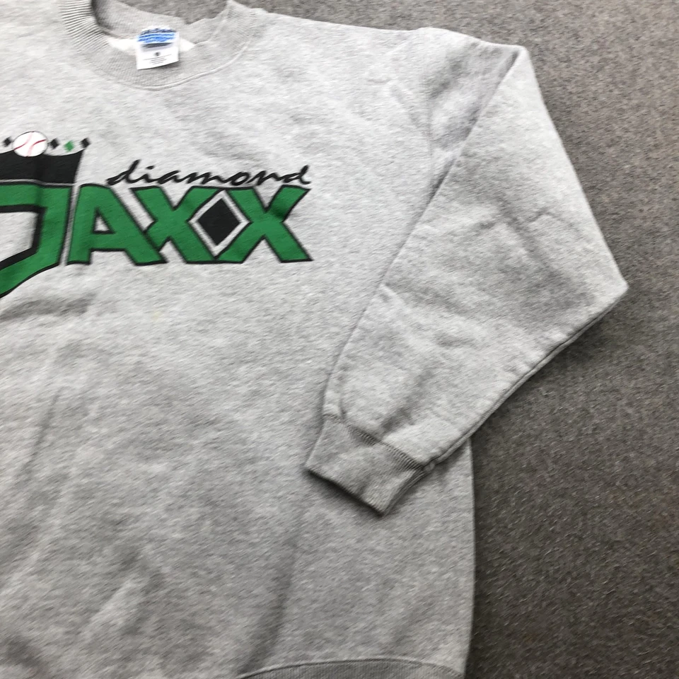 复古 West Tenn Diamond Jaxx 运动衫男式大号灰色 MILB 圆领 — 第 3/4 张图片