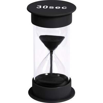 1x Sanduhr 30 Sekunden Kunststoff Ø 6,5 x 12 cm hoch schwarz EDUPLAY 120437