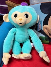 Fingerlings Blue Teal Big Monkey Plush Stuffed Bendable With Purple Hair 9" Doll