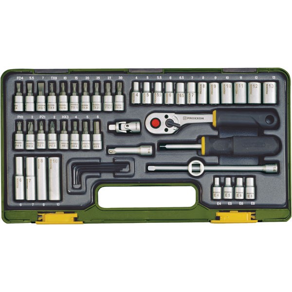 Proxxon Industrial Precision Engineer Set - 1/4'' Baton Ratchet - 50 Piece