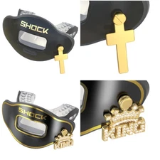 Shock Doctor Men's 3 Pack Max Air Flow 3D Gold Bling Football Mouthguard