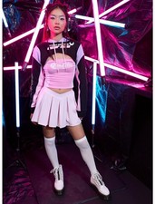 OFFICIAL Sailor moon Pretty Guardian Pink  Black Cropped Hoodie Shrug