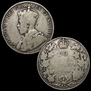 Canada 50 Cents 1916 KM#25 Silver .925 0.346 ASW