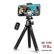 Phone Tripod, Flexible Tripod for iPhone and Android Cell Phone, Come Black