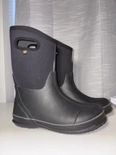 Bogs Youth Black Waterproof Rubber Insulated Rain Boots Size 6