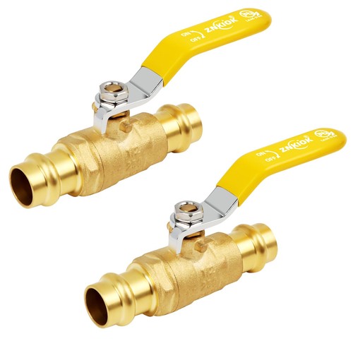 2 Pack 1/2 Inch Heavy Duty LeadFree Brass Press Ball Valve Copper Tubing