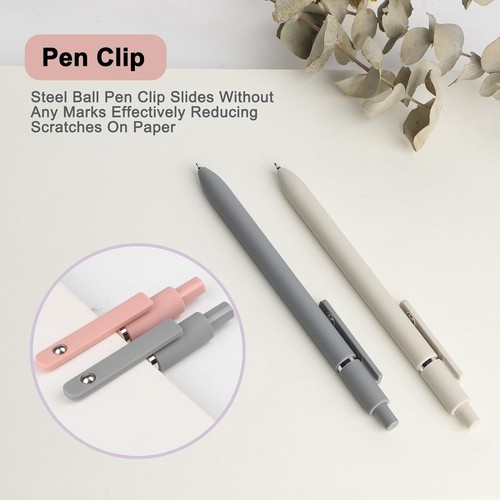 Penne Gel, 5Pz 0.5Mm Asciugatura Rapida Inchiostro Nero Punta Fine Penna da Scrittura Liscia Fascia Alta - Foto 5 di 8