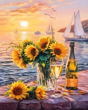 Sunflower Sunset Paint by Numbers Kit for Adults DIY Canvas 16x20 Inch Decor