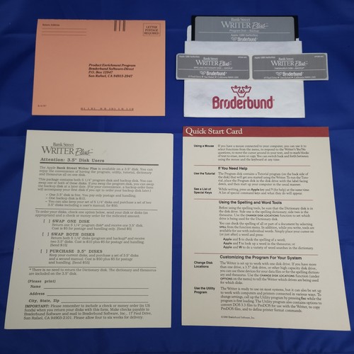 Bank Street Writer Plus Apple IIe IIc IIGS 5,25" Broderbund 1986 Boxed Set 💾 - Bild 6 von 6