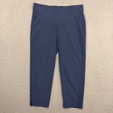 Athleta Pants Womens Size 16 Navy Blue Pockets Tapered Activewear Travel Casual