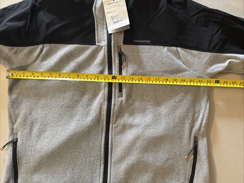 Craghoppers Men's Abrigo Hooded Black /Cloud Grey Fleece Jacket XL fits like L image 11
