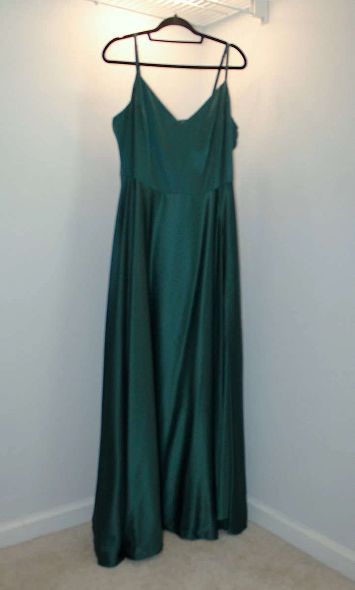 b darlin hunter green dress B. Satin Solid Dresses for Women for sale recomm_dr1886c