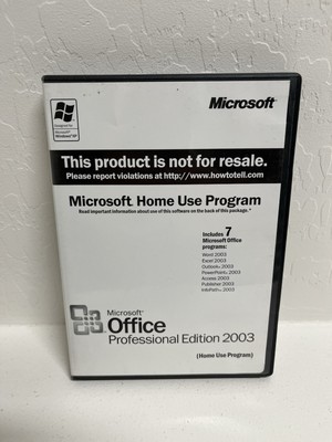 Microsoft Office Professional Edition 2003 Home Use Program W/ Product Key