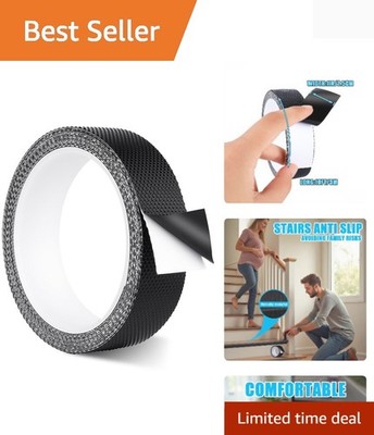 Black Rubber Anti-Slip Grip Tape 1'' x 10 ft   Non-Slip Step Strips for Indoor...